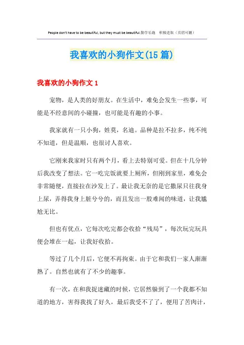 我喜欢的小狗作文(15篇)