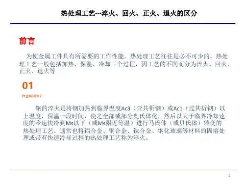 热处理工艺---淬火、回火、正火、退火的区分