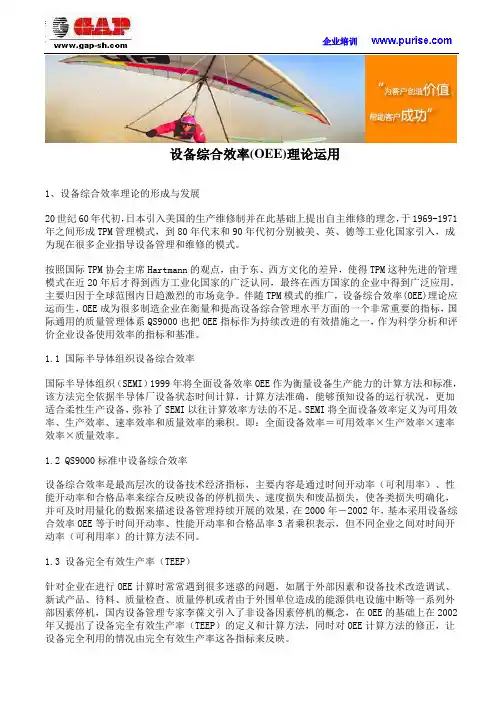 设备综合效率(OEE)理论运用