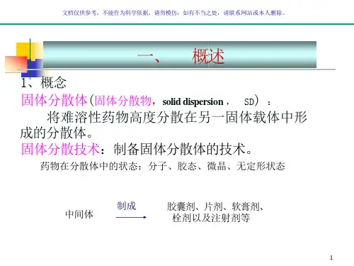 药剂学固体分散体ppt课件