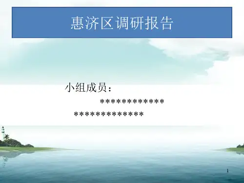 70惠济区调研报告PPT课件