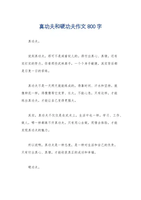 真功夫和硬功夫作文800字