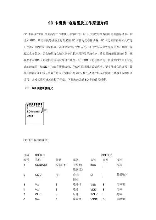 SD卡引脚 电路图及工作原理介绍