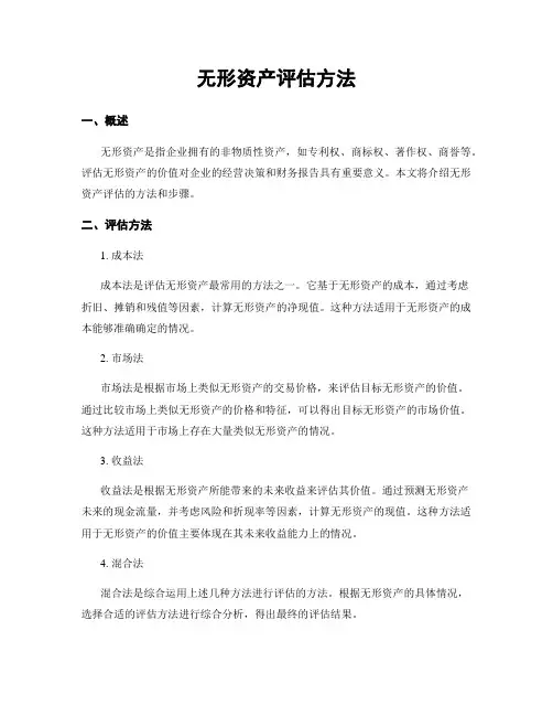 无形资产评估方法
