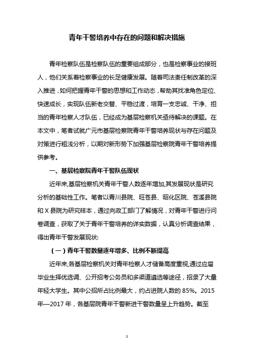 青年干警培养中存在的问题和解决措施