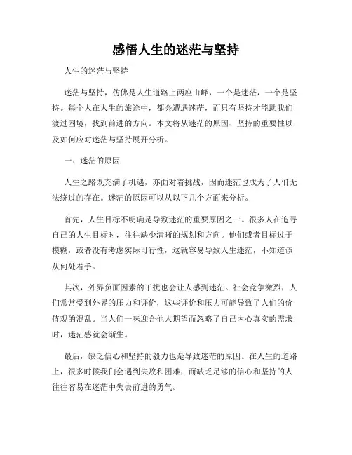 感悟人生的迷茫与坚持