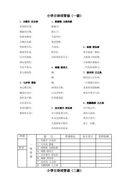 小学必背古诗80首