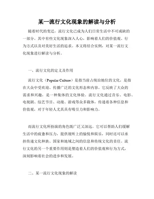 某一流行文化现象的解读与分析