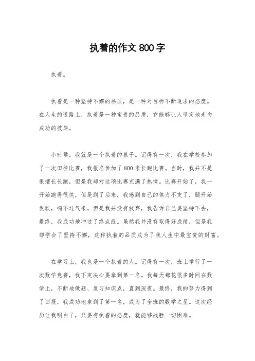 执着的作文800字