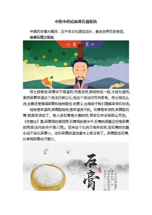 中医中药论麻黄石膏配伍