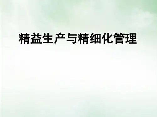 精益生产与精细化管理培训教材(PPT66页)
