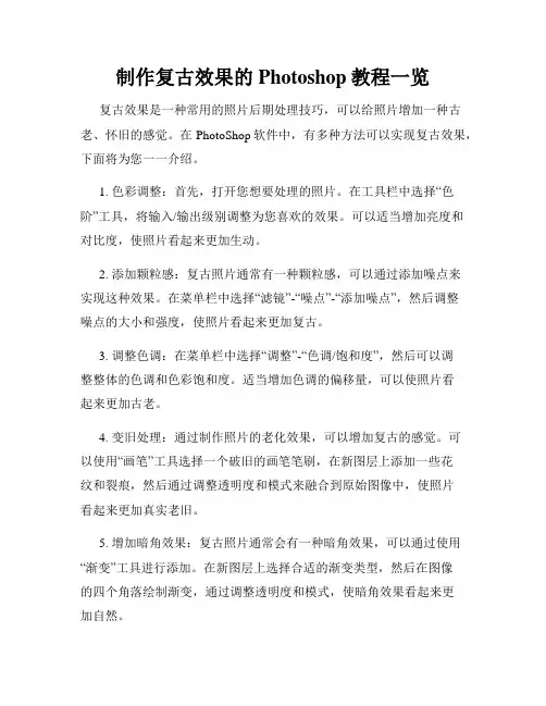 制作复古效果的Photoshop教程一览