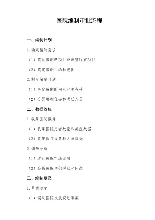医院编制审批流程