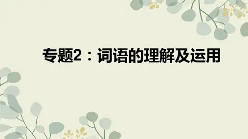 中考语文复习专题2词语的理解及运用中考语文