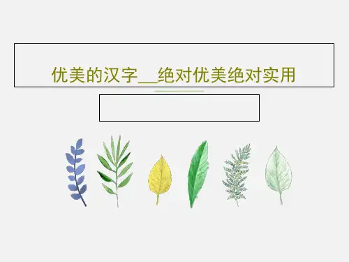 优美的汉字__绝对优美绝对实用PPT文档94页