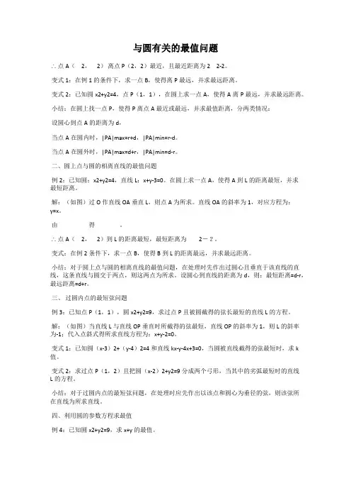 与圆有关的最值问题