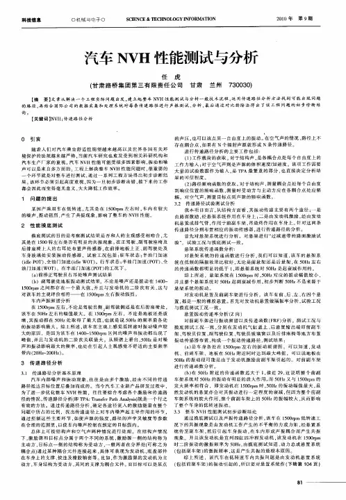 汽车NVH性能测试与分析