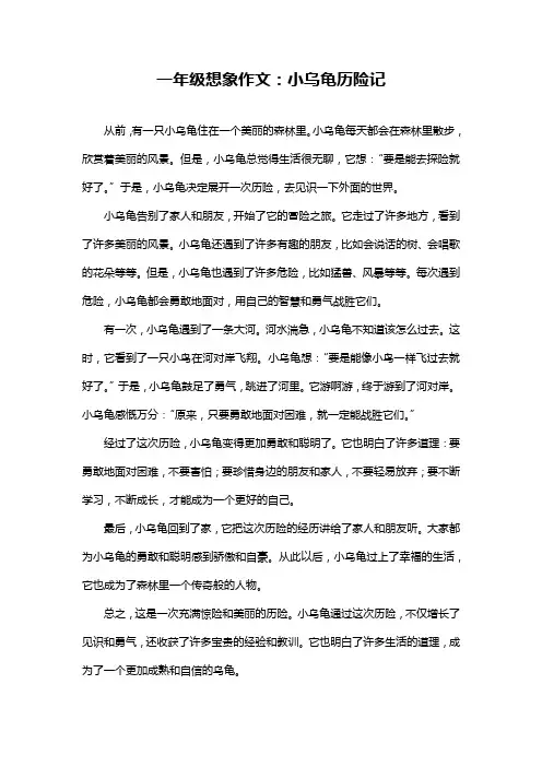 一年级想象作文：小乌龟历险记