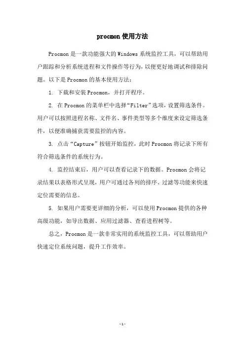 procmon使用方法