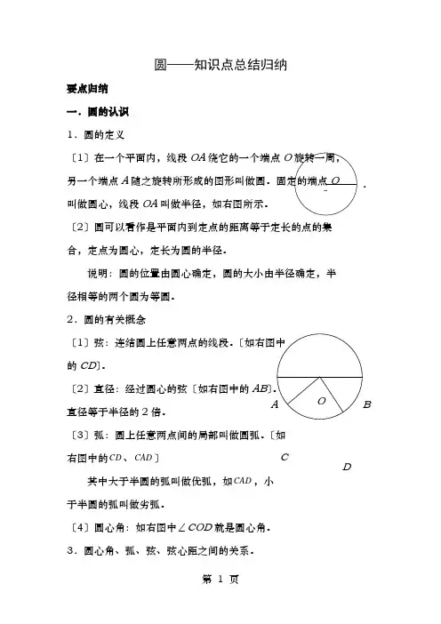 初三数学圆知识点总结