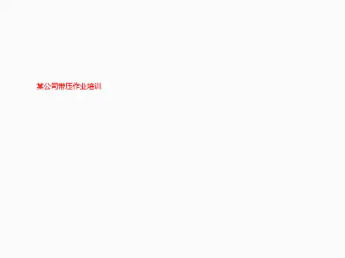 某公司带压作业培训