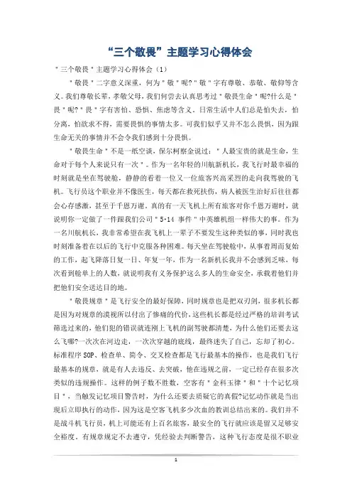 “三个敬畏”主题学习心得体会