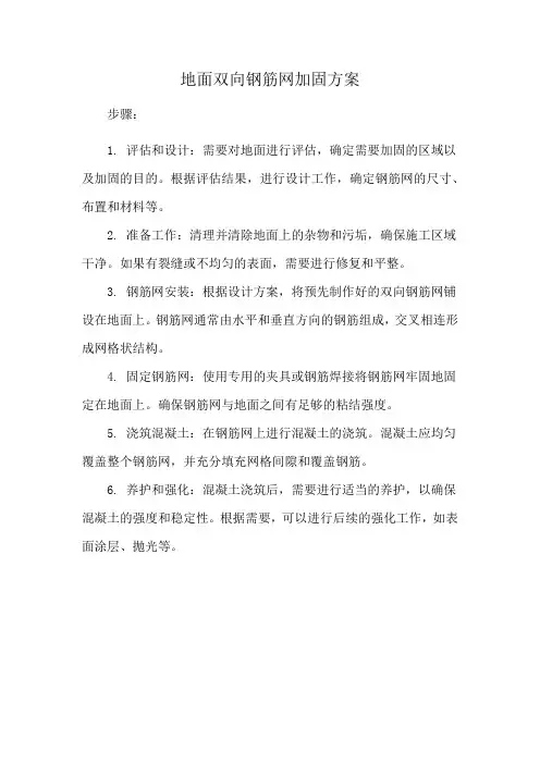 地面双向钢筋网加固方案
