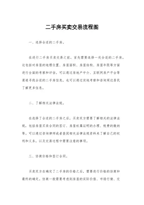 二手房买卖交易流程图