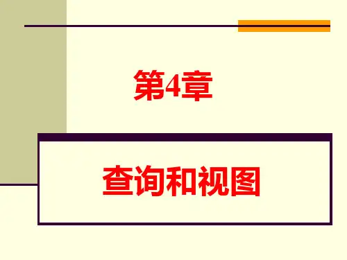VFP第4章 查询和视图