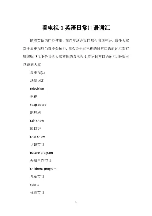看电视-1英语日常口语词汇