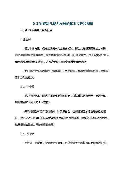 0-3岁婴幼儿视力发展的基本过程和规律