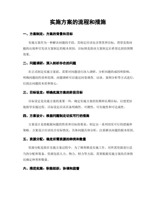 实施方案的流程和措施
