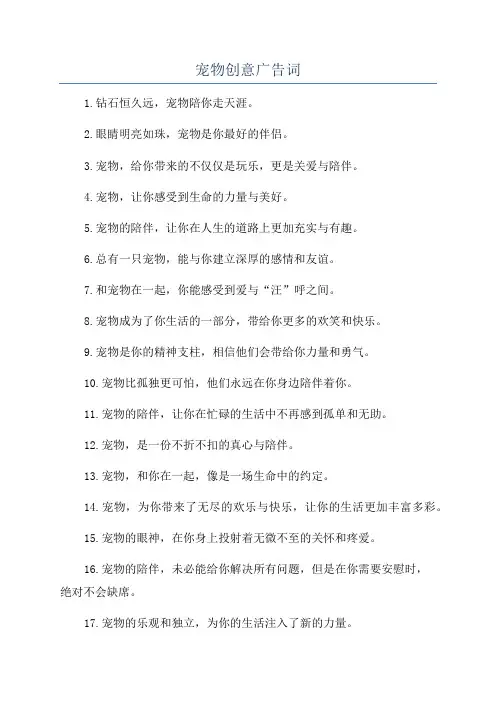 宠物创意广告词