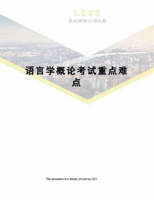 语言学概论考试重点难点