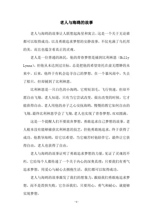 老人与海鸥的故事