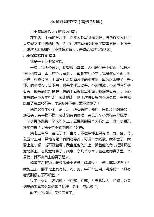 小小探险家作文（精选28篇）