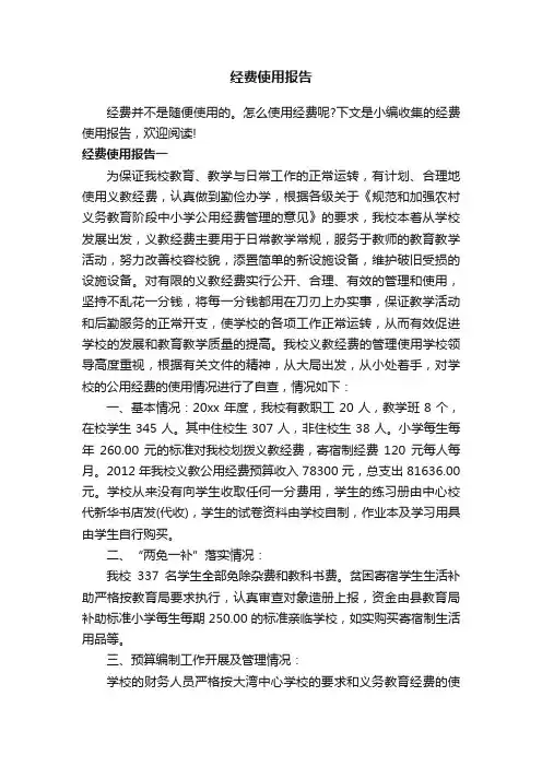 经费使用报告