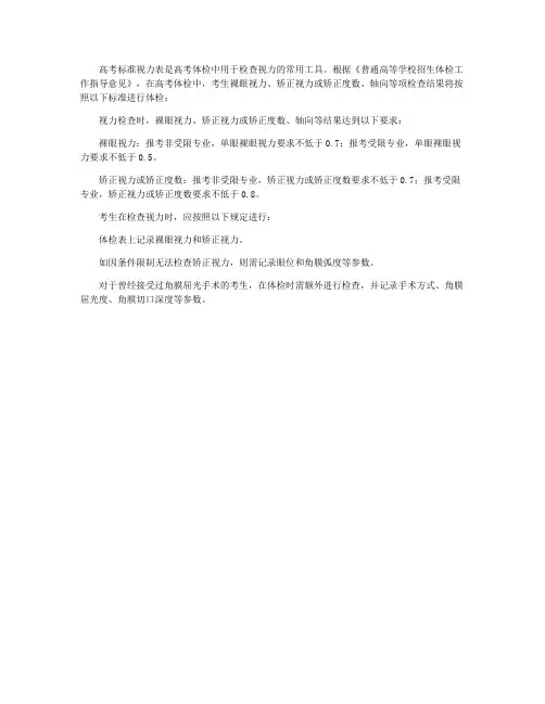高考标准视力表