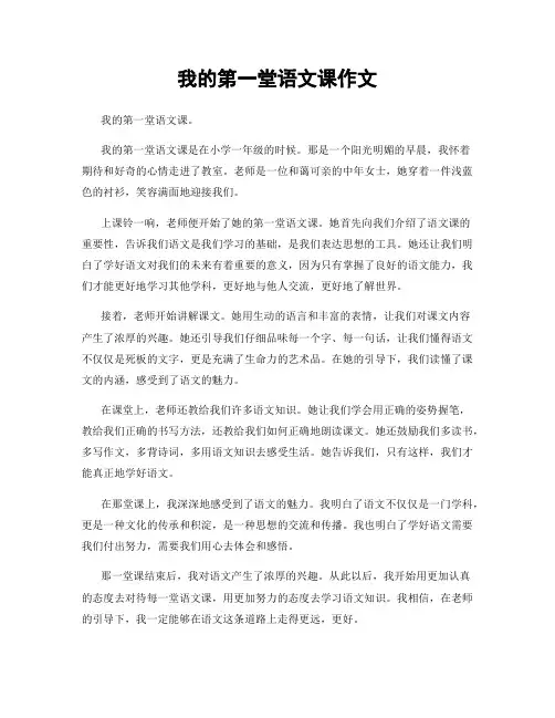 我的第一堂语文课作文