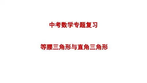 中考数学专题复习之等腰三角形与直角三角形