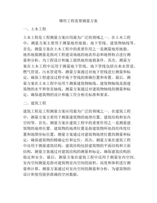 哪些工程需要测量方案