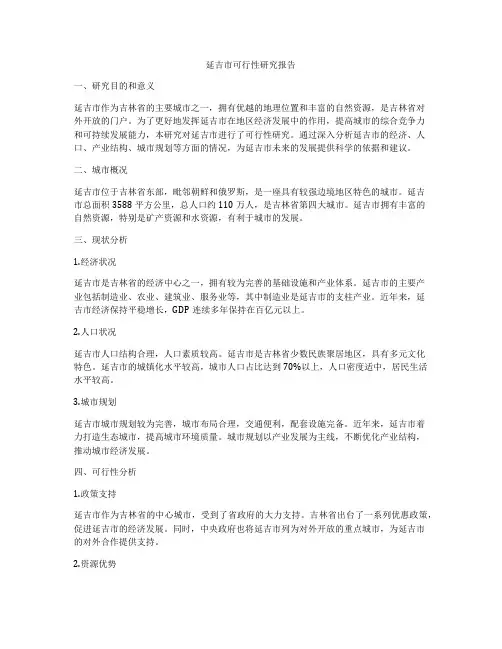 延吉市可行性研究报告