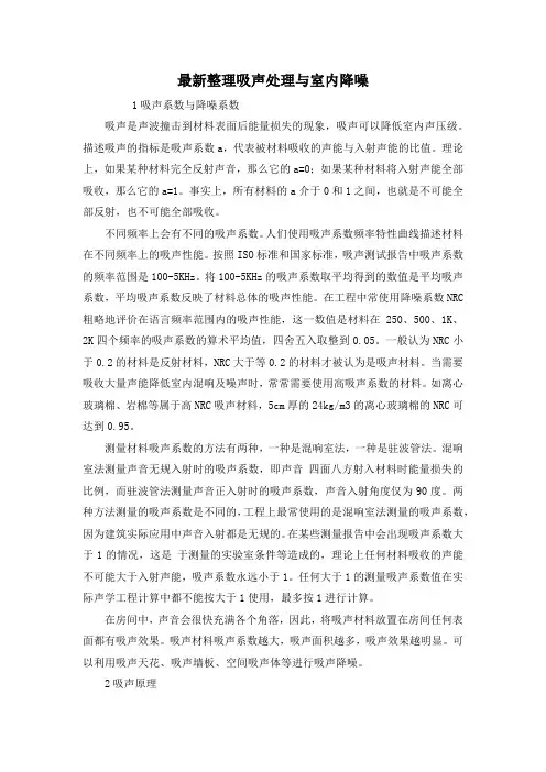 最新整理吸声处理与室内降噪.docx