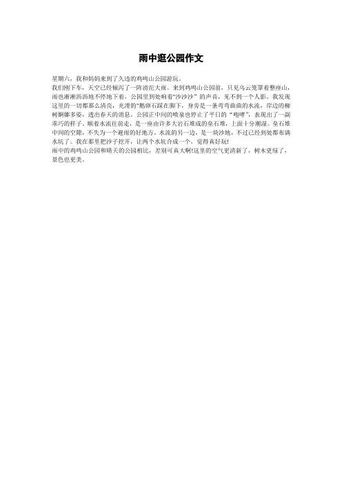 雨中逛公园作文
