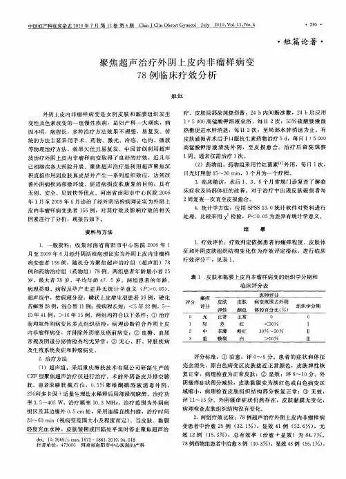 聚焦超声治疗外阴上皮内非瘤样病变78例临床疗效分析