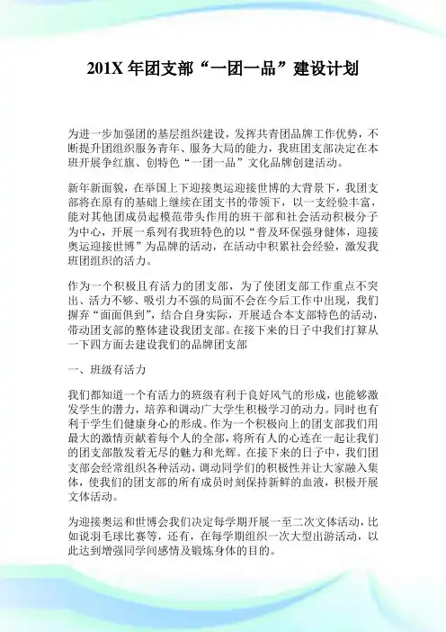 团支部一团一品建设计划.doc