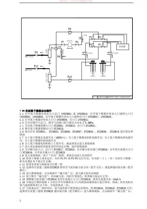 氢气干燥器系统图及说明