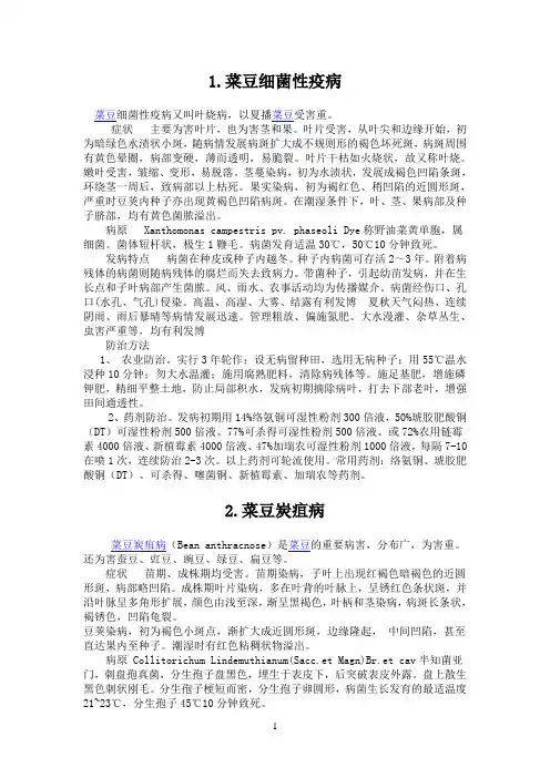 菜豆病虫害图谱及防治方法
