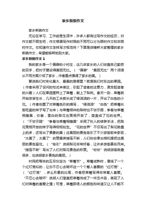 家乡新貌作文