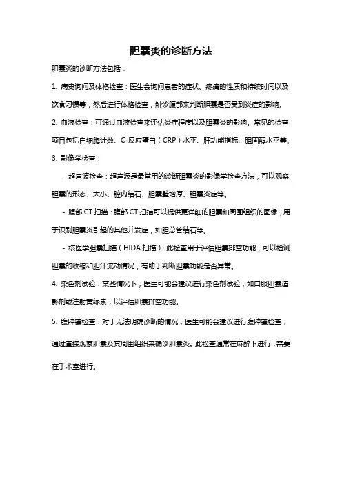 胆囊炎的诊断方法